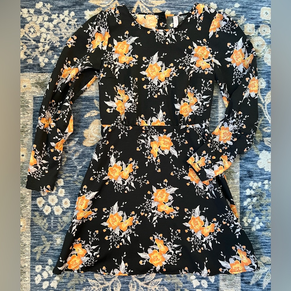 Free People Black Floral Parker Dress